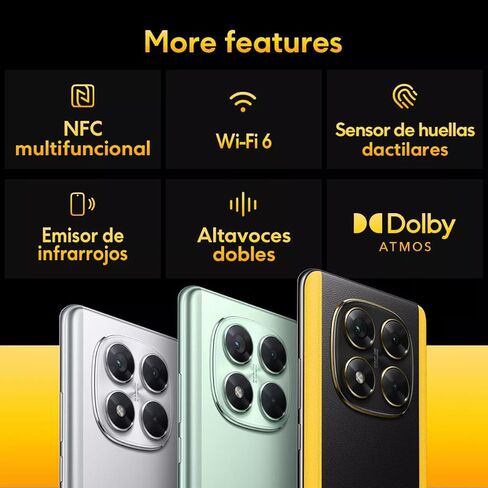 Xiaomi Poco X7 5G + 4G LTE (لـ Tmobile Mint Tello & Global) (512GB + 12GB) AI منحني 6.67 "50 ميجابكسل CAM NFC Dual SIM غير مقفل 24095PCADG (الفضة) in Kuwait