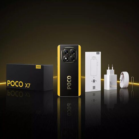 Xiaomi Poco X7 5G + 4G LTE (لـ Tmobile Mint Tello & Global) (512GB + 12GB) AI منحني 6.67 "50 ميجابكسل CAM NFC Dual SIM غير مقفل 24095PCADG (الفضة) in Kuwait