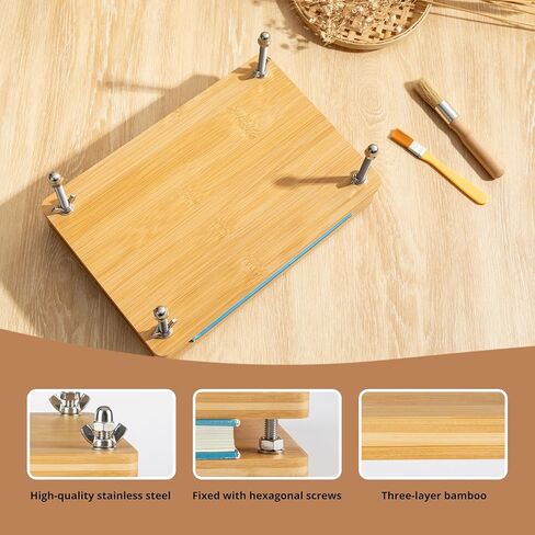 pamctry Bamboo Wooden Book Press - Portable Binding Machine (11.6 x 7.9 inches) in Saudi Arabia