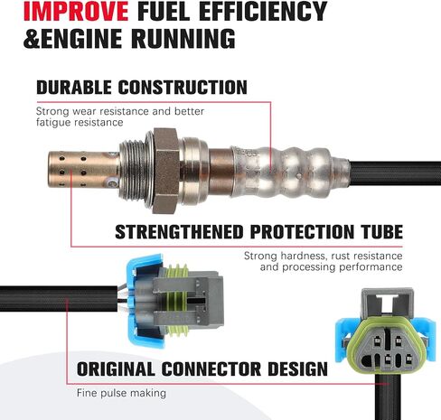 QIJIAUTO O2 Oxygen Sensor Downstream & Bank 1 Sensor 2 - Fit for Chevy Colorado, Equinox, Malibu, for Buick Enclave, Lacrosse, for GMC Canyon, for Hummer H3 - Replace# 12597947, 12604538 in Saudi Arabia