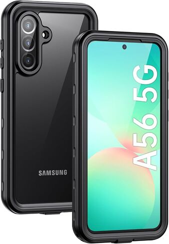 Lanhiem for Samsung Galaxy A25 5G Phone Case, IP68 Waterproof Dustproof, Built-in Screen Protector, Rugged Full Body Shockproof Protective Cover for Samsung A25 5G /4G 6.5", Black/Clear in Saudi Arabia
