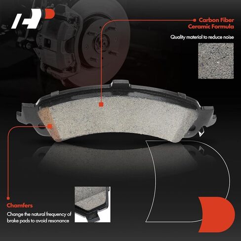 A-Premium Rear Ceramic Disc Brake Pads Set Compatible with Cadillac, Chevy and GMC Models - Silverado 1500, Sierra 1500, Escalade, Escalade ESV/ESV, Avalanche 1500, Suburban 1500, Tahoe, Yukon XL 1500 in Saudi Arabia