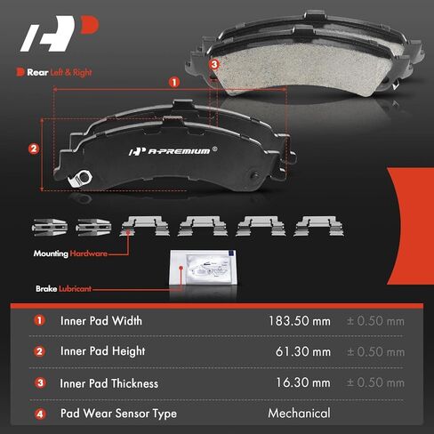 A-Premium Rear Ceramic Disc Brake Pads Set Compatible with Cadillac, Chevy and GMC Models - Silverado 1500, Sierra 1500, Escalade, Escalade ESV/ESV, Avalanche 1500, Suburban 1500, Tahoe, Yukon XL 1500 in Saudi Arabia