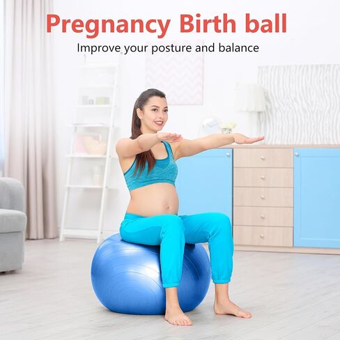 Primasole Yoga Ball Fitness & Exercise Balls for Workout Birthing Ball for Pregnancy Office Ball Chair75CM Pale Gray in Kuwait