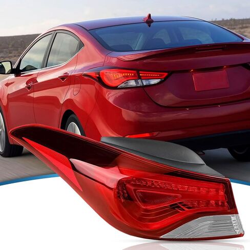 Compatible with 2014-2016 Hyundai Elantra Outer Tail Light Halogen Type 92401-3X230 HY2804130 Driver Side(Not Compatible with GT) in Kuwait