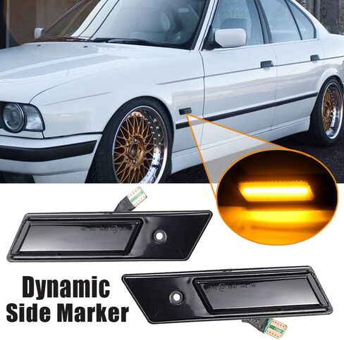 Turn Signal Lamp Led Front Fender Side Marker Light Compatible with BMW E36 E32 (Black) in Saudi Arabia