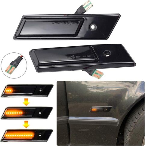 Turn Signal Lamp Led Front Fender Side Marker Light Compatible with BMW E36 E32 (Black) in Saudi Arabia