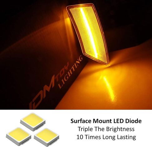 iJDMTOY Dark Smoked Lens Full Amber LED Bumper Side Marker Light Assembly Compatible With 2019-up Ford Ranger, Replace OEM Amber Front Sidemarker Lamps in Saudi Arabia