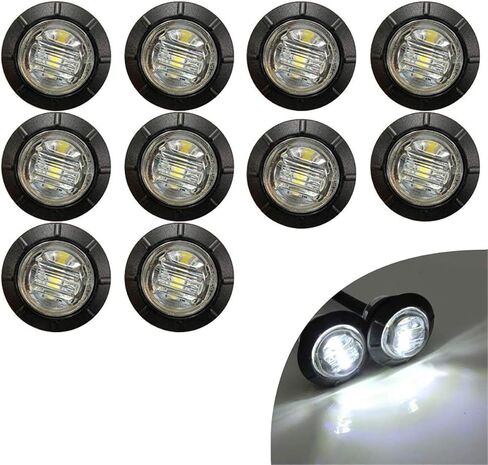 GSRECY 3/4 "مختومة مستديرة LED مؤشرات الجانبية الخلفية مؤشرات الضوء الخفيف ماء التخليص الرصاصة ضوء 12V 24V لقوارب شاحنة السيارات حافلات الحافلات تري كابينة علامة RV علامة (AMBER ، 24V) in Kuwait