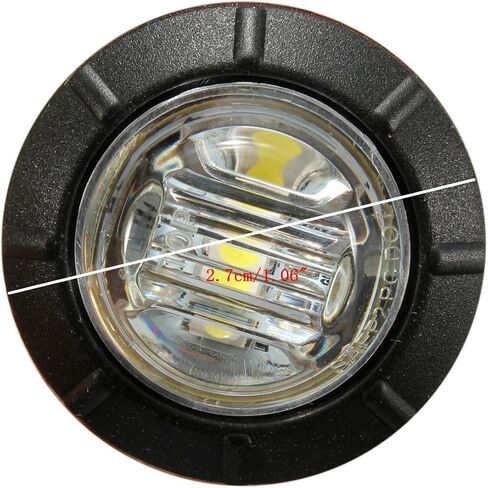 GSRECY 3/4 "مختومة مستديرة LED مؤشرات الجانبية الخلفية مؤشرات الضوء الخفيف ماء التخليص الرصاصة ضوء 12V 24V لقوارب شاحنة السيارات حافلات الحافلات تري كابينة علامة RV علامة (AMBER ، 24V) in Kuwait