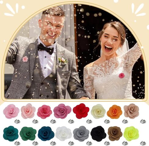 FINGERINSPIRE 17Pcs Camellia Flower Lapel Pins with Metal Pins 17 Colors Handmade Camellia Flower Cloth Brooch for Suits Party Decoration Gifts Clothes Accessories(3cm/1.2inch Long） in Saudi Arabia