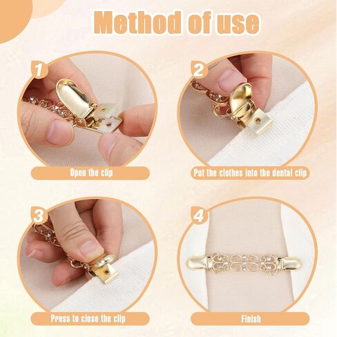 4 PCS Cinch Clips, Vintage Dress Clips Back Cinch Set, Retro Waist Cincher Sweater Clip for Cardigans Shawl, 2 Styles Shirt Tightener Clip for Women Girls Clothing Accessories (Gold, Silver, Black) in Saudi Arabia