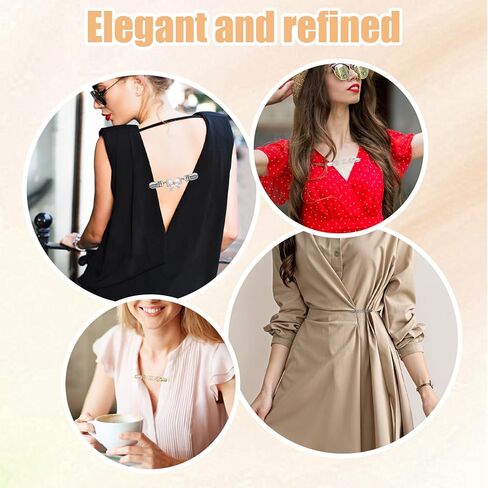 4 PCS Cinch Clips, Vintage Dress Clips Back Cinch Set, Retro Waist Cincher Sweater Clip for Cardigans Shawl, 2 Styles Shirt Tightener Clip for Women Girls Clothing Accessories (Gold, Silver, Black) in Saudi Arabia