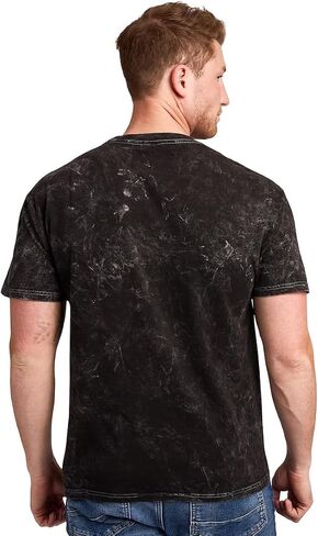 JoJo's Bizarre Adventure Group Shot Logo Text Adult Black Mineral Wash Crew Neck Short Sleeve T-Shirt in Saudi Arabia