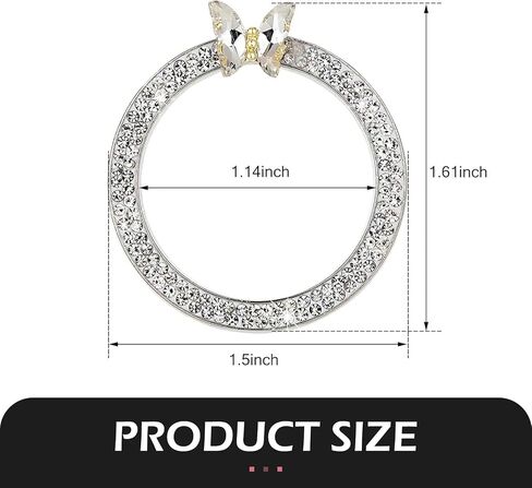 Bling Car Knobs Ring, Crystal Rhinestone Ring Emblem Sticker, Girly Butterfly Diamond Engine Start Button Cover, Push to Start Button, Key Ignition Starter&Knob Ring, Car Accessories for Women in Kuwait