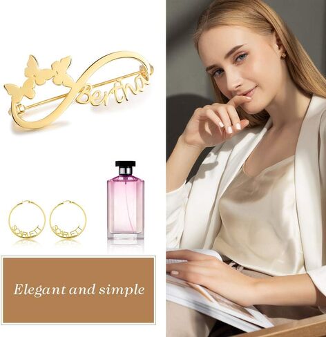 Albertband Name Brooch Pin Personalized Gifts for her Customized Name Brooch for Mother Women Fashion Pin Jewelry Christmas Gifts for mom in Saudi Arabia