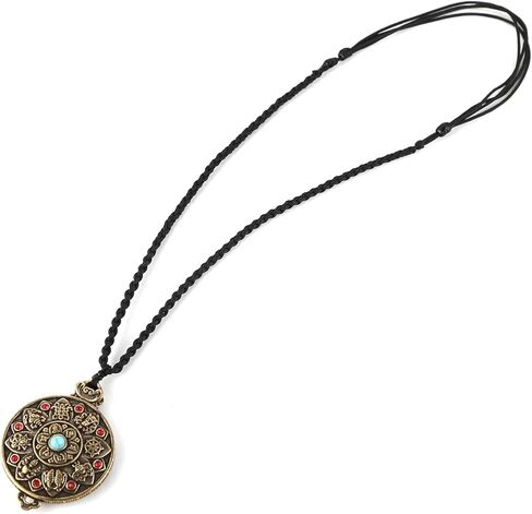 HZMAN Tibetan Buddhism Necklace for Men Women Retro Rotatable Double Side Zodiac OM Lotus Talisman Pendant Jewelry Gift in Saudi Arabia