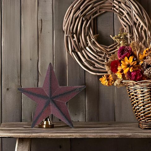 Lincountry.Metal Stars for Lawrs 4 بوصة ديكور بدائي ديكور ريفي المعادن جدار ديكور ، بورجوندري لون المنزل مزرعة الزخرفة المحثية مجموعة هدية ريفية خمر من 5 in Saudi Arabia