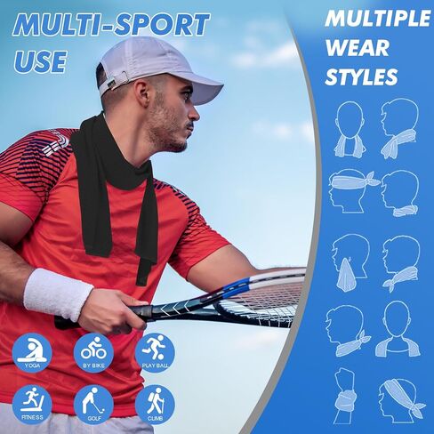 3 Pack Cooling Towels (47"x12") for Neck and Face, Ice Towel for Hot Weather, Soft Breathable Chilly Gym Towels, Microfiber Towel for Work Out, Yoga, Running, Camping & More Activities in Saudi Arabia