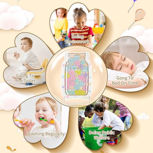 جرة مكافأة مغناطيسية شخصية ، جرة مبتسم مع ملصقات رسائل ملونة ، مثالية لنظام المكافآت الفصول الدراسية ، مخطط روتيني المنزل ، التدريب الإيجابي للسلوك (42 ٪ سمسم) in Kuwait