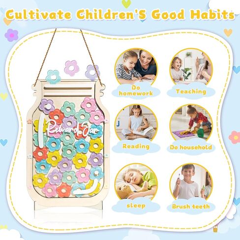 Personalized Magnetic Reward Jar, Smiley Faces Jar with Colorful Letter Stickers, Ideal for Classroom Reward System, Home Chore Chart, Positive Behavior Training (42PCS Smiley) in Saudi Arabia