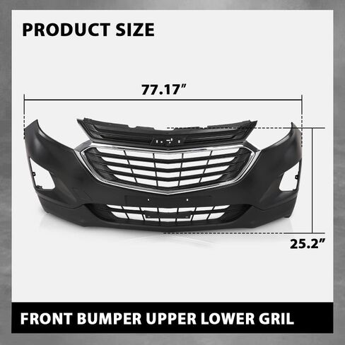 G-PLUS Front Bumper Cover Upper Lower Assembly Kit Compatible with Chevy Equinox 2018-2021(submodel:LS,L,LT,Premier) 84150736, 84150754, 84150755 in Saudi Arabia