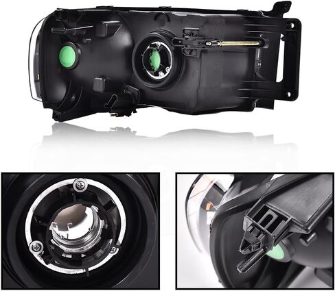 PIT66 Headlights Assembly Front Headlamp Assembly Front Headlamp Compatible with Dodge Ram 1500 2002-2005 /Dodge Ram 2500 3500 2003-2005,Clear lens Chrome Houing Clear Reflector in Saudi Arabia