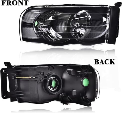 PIT66 Headlights Assembly Front Headlamp Assembly Front Headlamp Compatible with Dodge Ram 1500 2002-2005 /Dodge Ram 2500 3500 2003-2005,Clear lens Chrome Houing Clear Reflector in Saudi Arabia