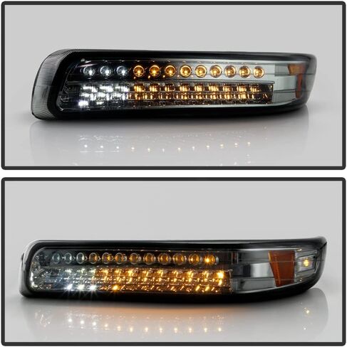 ACANII - For 2000-2006 Chevy Suburban Tahoe 99-02 Silverado Smoked Lens LED Parking Turn Singal Lamps Bumper Lights in Saudi Arabia