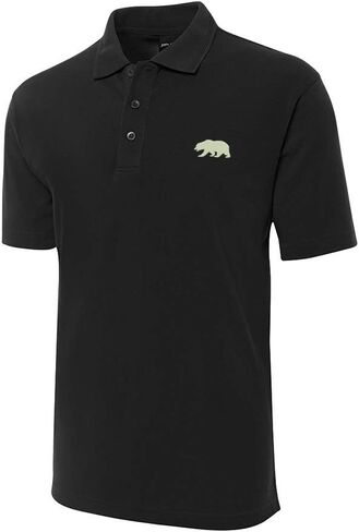 Fannoo Men Polo Dorts California Bear Embroidery Short Sleeve Stary-Fit Mevance قمصان الأداء in Kuwait