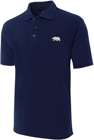 Fannoo Men Polo Dorts California Bear Embroidery Short Sleeve Stary-Fit Mevance قمصان الأداء in Kuwait
