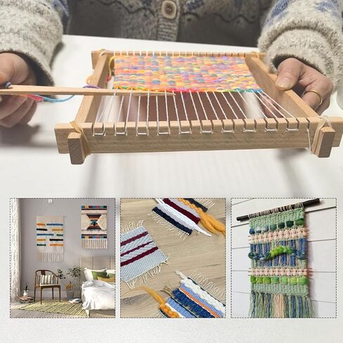LYKTRIX Weaving Loom for Kids, Wooden Weaving Kit, Loom Kit for Kids Ages 8-12, Great Knitting Looms for Beginners and Girls Over 6 Years Old, Contains Enough Weaving Yarn in Saudi Arabia