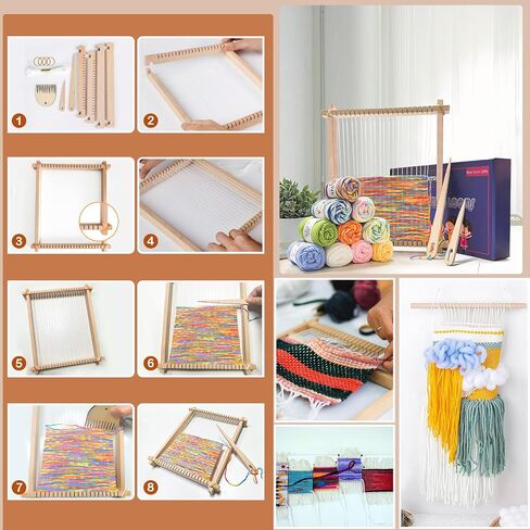 LYKTRIX Weaving Loom for Kids, Wooden Weaving Kit, Loom Kit for Kids Ages 8-12, Great Knitting Looms for Beginners and Girls Over 6 Years Old, Contains Enough Weaving Yarn in Saudi Arabia