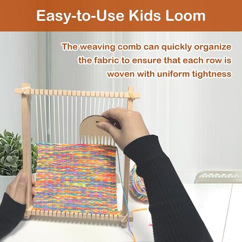 LYKTRIX Weaving Loom for Kids, Wooden Weaving Kit, Loom Kit for Kids Ages 8-12, Great Knitting Looms for Beginners and Girls Over 6 Years Old, Contains Enough Weaving Yarn in Saudi Arabia