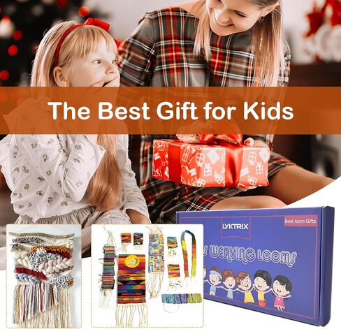 LYKTRIX Weaving Loom for Kids, Wooden Weaving Kit, Loom Kit for Kids Ages 8-12, Great Knitting Looms for Beginners and Girls Over 6 Years Old, Contains Enough Weaving Yarn in Saudi Arabia