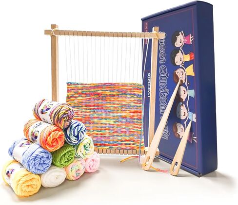 LYKTRIX Weaving Loom for Kids, Wooden Weaving Kit, Loom Kit for Kids Ages 8-12, Great Knitting Looms for Beginners and Girls Over 6 Years Old, Contains Enough Weaving Yarn in Saudi Arabia