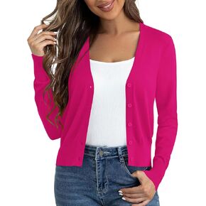 Cropped Cardigan Sweaters for Women Long Sleeve Button Down Open Front Bolero Shrugs for Dresses, S-XL in Saudi Arabia