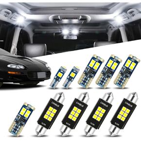 Auto Dynasty 12 Pieces 12V 5500K Interior Car Dome Map Cargo License Plate LED Light Bulbs Kit Compatible with Silverado Sierra 1500 1500HD 2500HD 3500 1999-2007, Pure White in Kuwait
