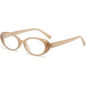 LJCZKA OVAL Blue Light Glocking Glockes for Women Men Retro Small Oval Frame Glasses Fashion Computer Gaming Eyeglasses in Kuwait
