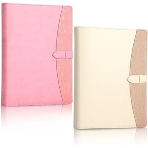 مجلد Eersida 2 PCS Padfolio Portfolio 3 Ring Binder Business Portfolio Padfolio الجلود مع مقابلة مقابلة/مؤتمر مقابلة مؤتمر للنساء/الرجال (Black ، Brown) in Kuwait