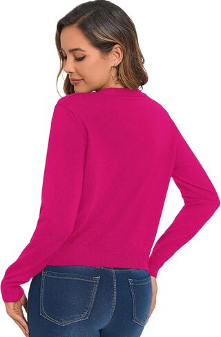 Cropped Cardigan Sweaters for Women Long Sleeve Button Down Open Front Bolero Shrugs for Dresses, S-XL in Saudi Arabia