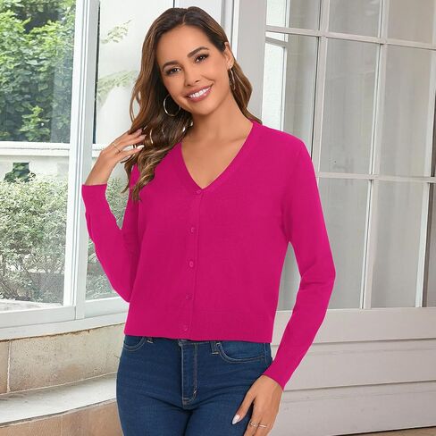 Cropped Cardigan Sweaters for Women Long Sleeve Button Down Open Front Bolero Shrugs for Dresses, S-XL in Saudi Arabia