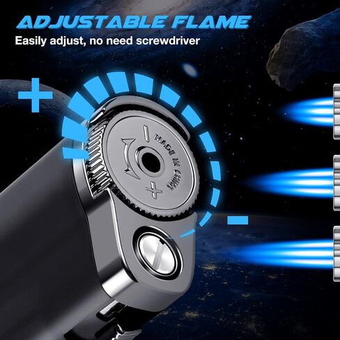 LcFun Torch Lighters 2 Pack Adjustable Triple Concentrated Torch Flame Butane Lighter, Refillable Windproof Pocket Lighter with Punch Cutter (Butane Gas Not Included) in Saudi Arabia