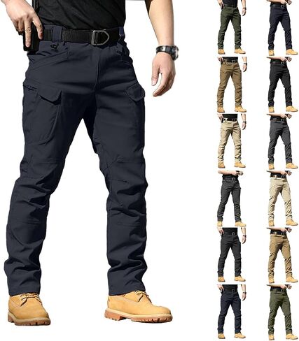 Tactical Cargo Pants for Men Outdoor Waterproof Quick Dry Hiking Pant Baggy Stretch Ripstop Work Multi Pocket Trousers in Saudi Arabia