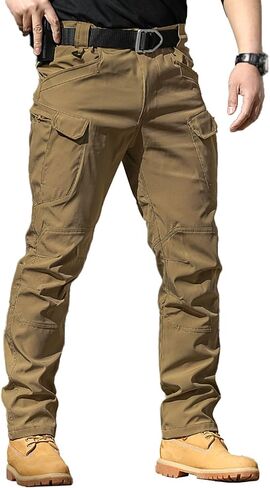 Tactical Cargo Pants for Men Outdoor Waterproof Quick Dry Hiking Pant Baggy Stretch Ripstop Work Multi Pocket Trousers in Saudi Arabia