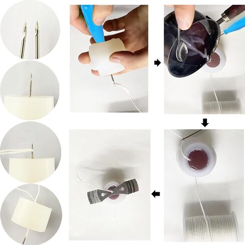 13PCS Mold Punch Needle with Hook & Eye,Candle Wick Inserting Tool for Molds Large-Eye Needle for Candle Silicone Molds,Candle Wick Roll 200 Ft 24 Wick Spool(2 Style),Threader,Candle Wick Holders in Saudi Arabia
