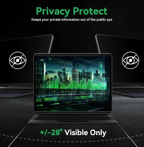 Magnetic 360° Privacy Screen Protector for iPad Air 13 Inch M2 2024 (6th Generation), Case Friendly Blue light Blocker Anti-glare Eye Strain Filter, Removable Anti Spy Film Support Apple Pencil in Saudi Arabia