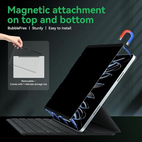 Magnetic 360° Privacy Screen Protector for iPad Air 13 Inch M2 2024 (6th Generation), Case Friendly Blue light Blocker Anti-glare Eye Strain Filter, Removable Anti Spy Film Support Apple Pencil in Saudi Arabia