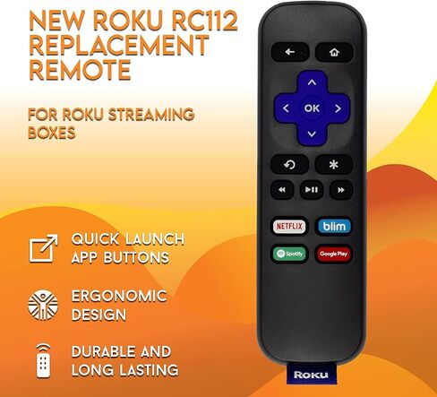 New Roku Remote for Roku Streaming Boxes Compatible with: Roku LT Roku HD XD XDS Roku N1 Roku 1 Roku 2 (RC112) in Saudi Arabia