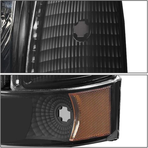 DNA MOTORING HL-OH-F15092-6P-BK-SM-AM Smoke Lens Amber Headlights Compatible with 92-96 Bronco F150 F250 F350 in Saudi Arabia